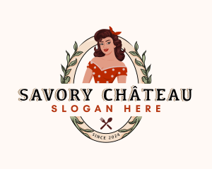 Pinup Woman Restaurant logo design