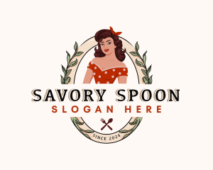 Pinup Woman Restaurant logo design