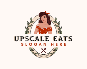 Pinup Woman Restaurant logo design