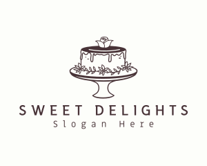 Chocolate Rose Cake logo design