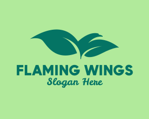 Green Bird Leaves logo design