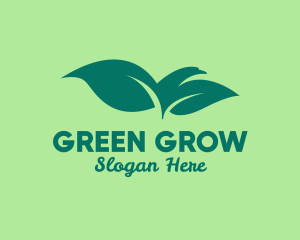 Green Bird Leaves logo design