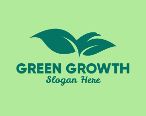 Green Bird Leaves logo design