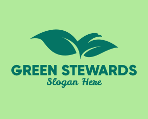 Green Bird Leaves logo design