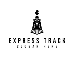 Guitar Train Railway logo design