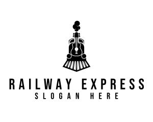 Guitar Train Railway logo design