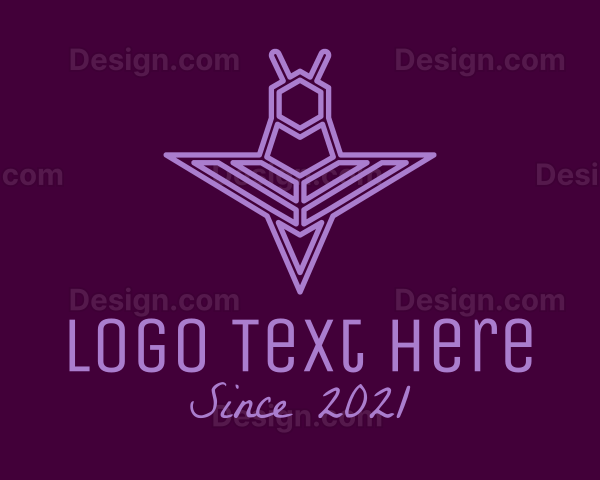 Minimalist Purple Insect Logo