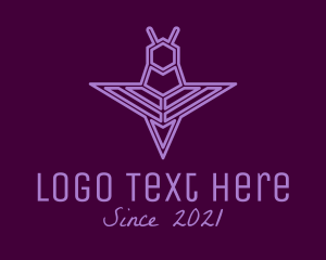 Minimalist Purple Insect  logo