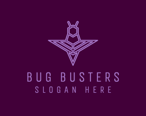 Minimalist Purple Insect  logo design