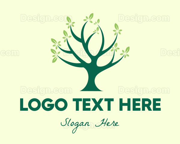 Green Natural Tree Logo