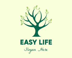 Green Natural Tree logo design