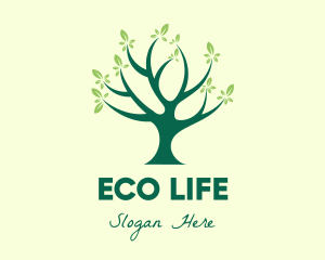 Green Natural Tree logo design