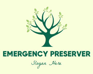 Green Natural Tree logo design