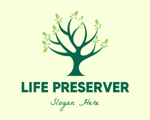 Green Natural Tree logo design