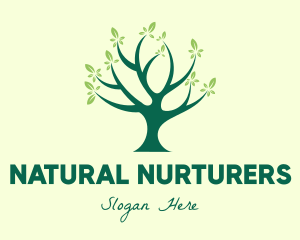 Green Natural Tree logo design