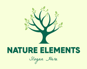 Green Natural Tree logo design