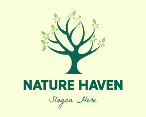 Green Natural Tree logo design