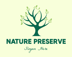 Green Natural Tree logo design