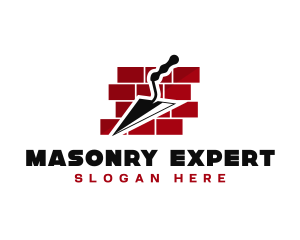 Trowel Bricklayer Masonry logo design