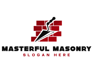 Trowel Bricklayer Masonry logo design