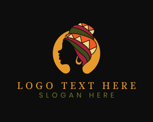 African Woman Turban logo