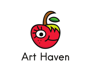 Apple Face Cartoon logo design