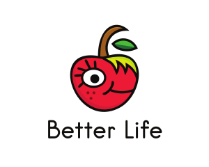 Apple Face Cartoon logo design