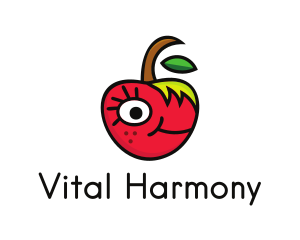 Apple Face Cartoon logo design