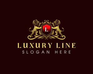 Luxury Lion Shield logo design