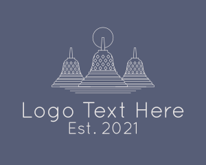 Borobudur Temple Line Art  logo