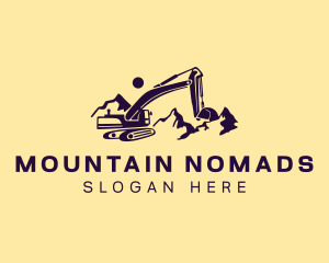 Mountain Excavator Machinery logo design