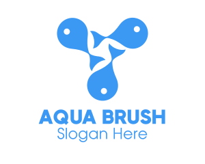 Blue Fish Aquarium logo design