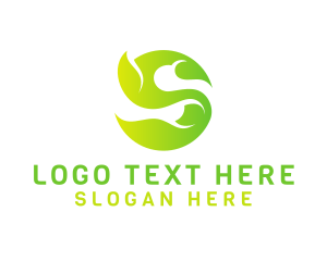 Green Vine Letter S logo