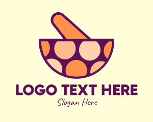 Fancy Dotted Mortar & Pestle logo