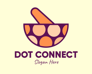 Fancy Dotted Mortar & Pestle logo design