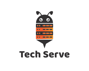 Bee Robot Computer Server logo design