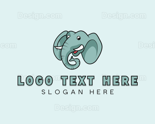 Cartoon Elephant Head Logo