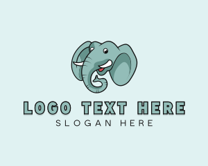 Cartoon Elephant Head logo