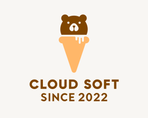 Cute Bear Ice Cream  logo design