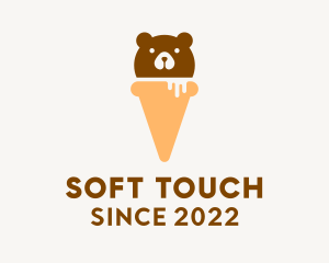 Cute Bear Ice Cream  logo design
