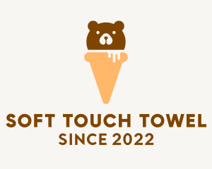 Cute Bear Ice Cream  logo design