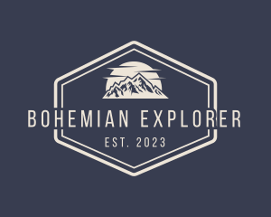 Mountain Hiking Signage logo design