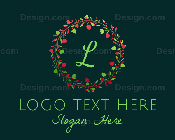 Holiday Christmas Wreath Logo