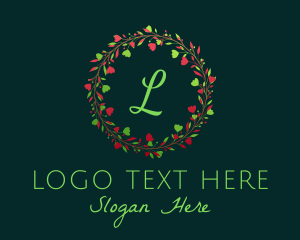 Holiday Christmas Wreath Logo