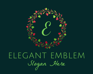 Holiday Christmas Wreath logo design