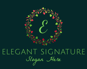 Holiday Christmas Wreath logo design