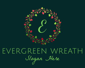 Holiday Christmas Wreath logo design