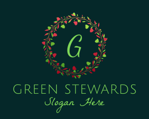 Holiday Christmas Wreath logo design