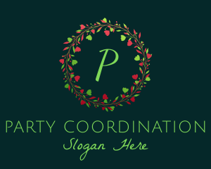 Holiday Christmas Wreath logo design