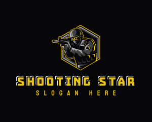 Soldier Shooting Rifle logo design